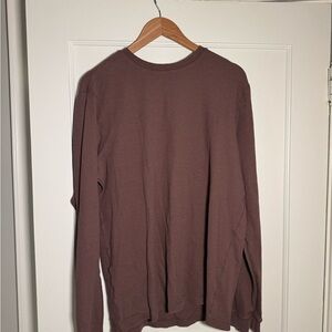 Vuori Maroon Waffle Knit Long Sleeve Shirt